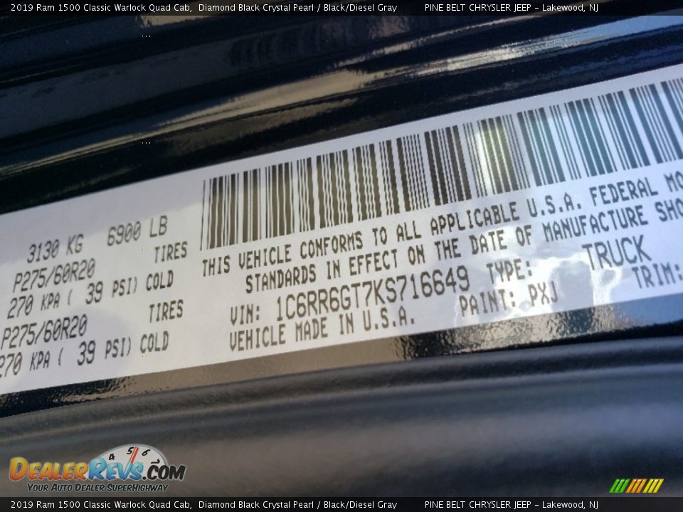 2019 Ram 1500 Classic Warlock Quad Cab Diamond Black Crystal Pearl / Black/Diesel Gray Photo #9