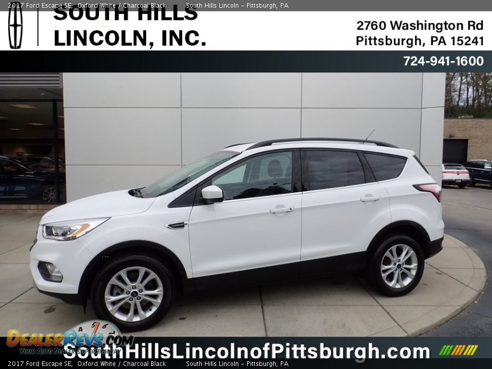 2017 Ford Escape SE Oxford White / Charcoal Black Photo #1