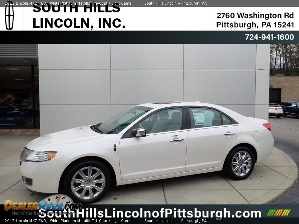 2012 Lincoln MKZ FWD White Platinum Metallic Tri-Coat / Light Camel Photo #1