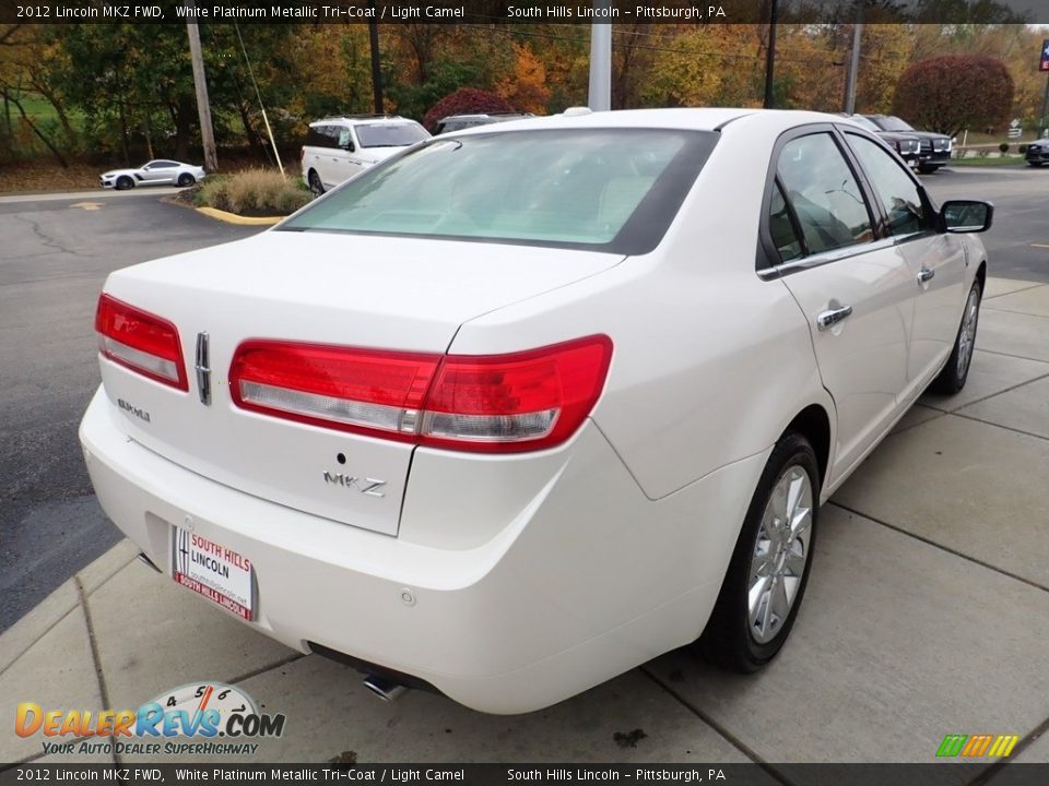 2012 Lincoln MKZ FWD White Platinum Metallic Tri-Coat / Light Camel Photo #5