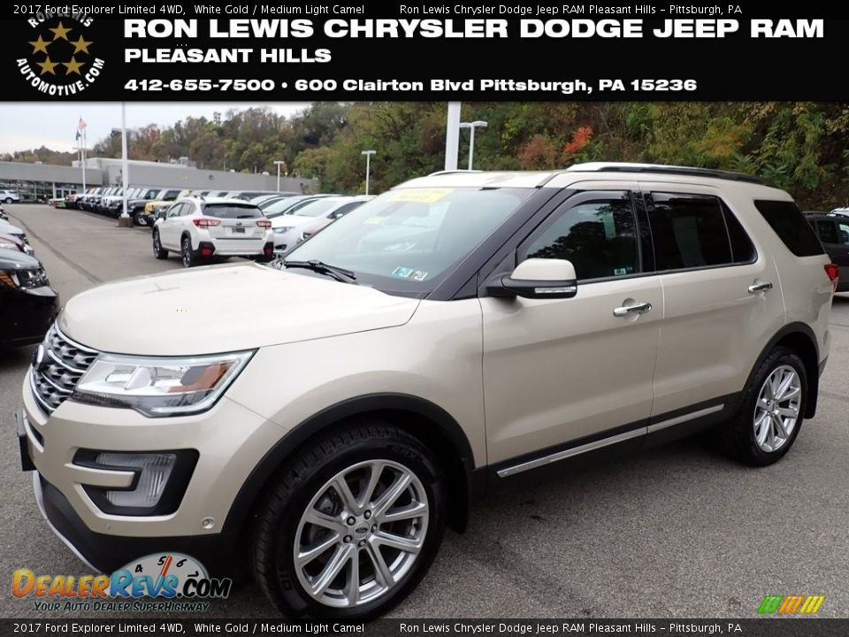 2017 Ford Explorer Limited 4WD White Gold / Medium Light Camel Photo #1