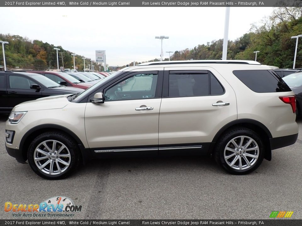 2017 Ford Explorer Limited 4WD White Gold / Medium Light Camel Photo #2