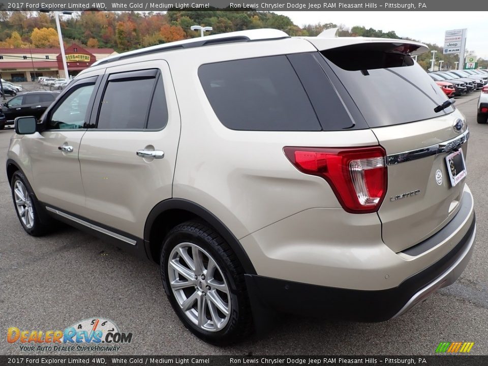2017 Ford Explorer Limited 4WD White Gold / Medium Light Camel Photo #3