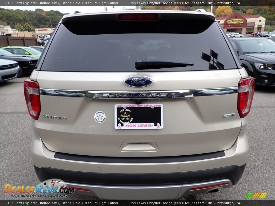2017 Ford Explorer Limited 4WD White Gold / Medium Light Camel Photo #4