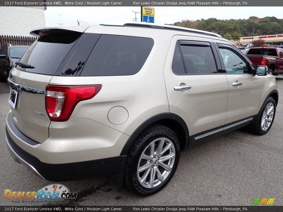 2017 Ford Explorer Limited 4WD White Gold / Medium Light Camel Photo #6