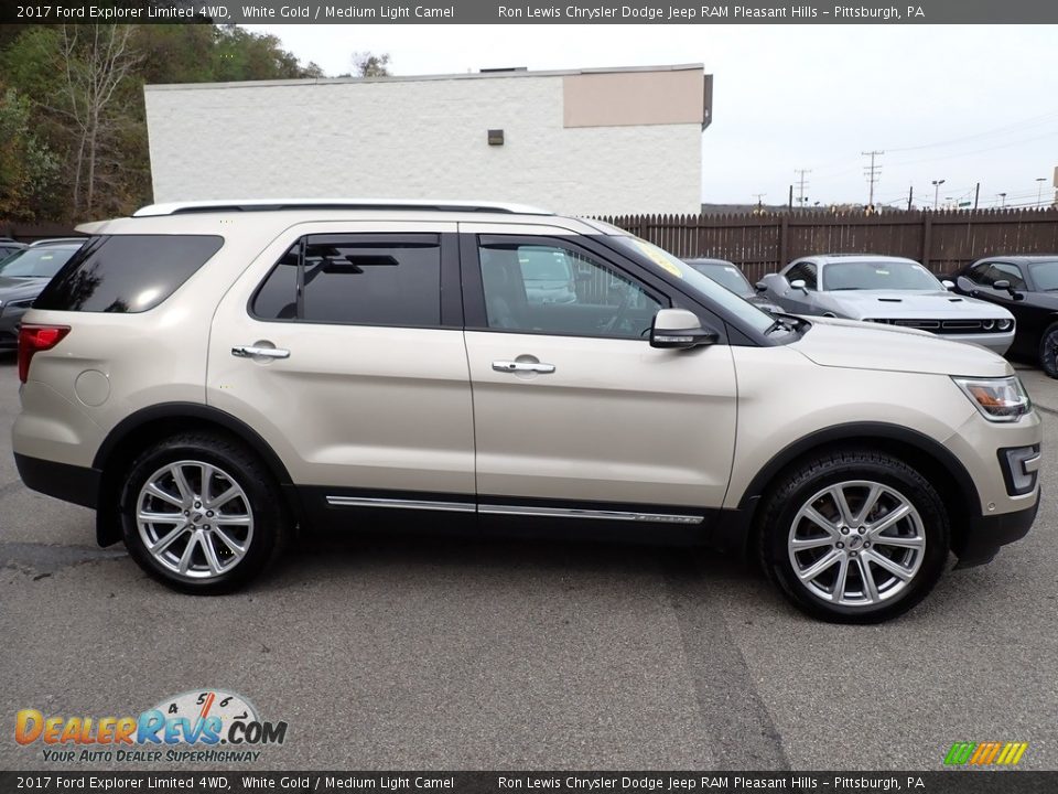 2017 Ford Explorer Limited 4WD White Gold / Medium Light Camel Photo #7