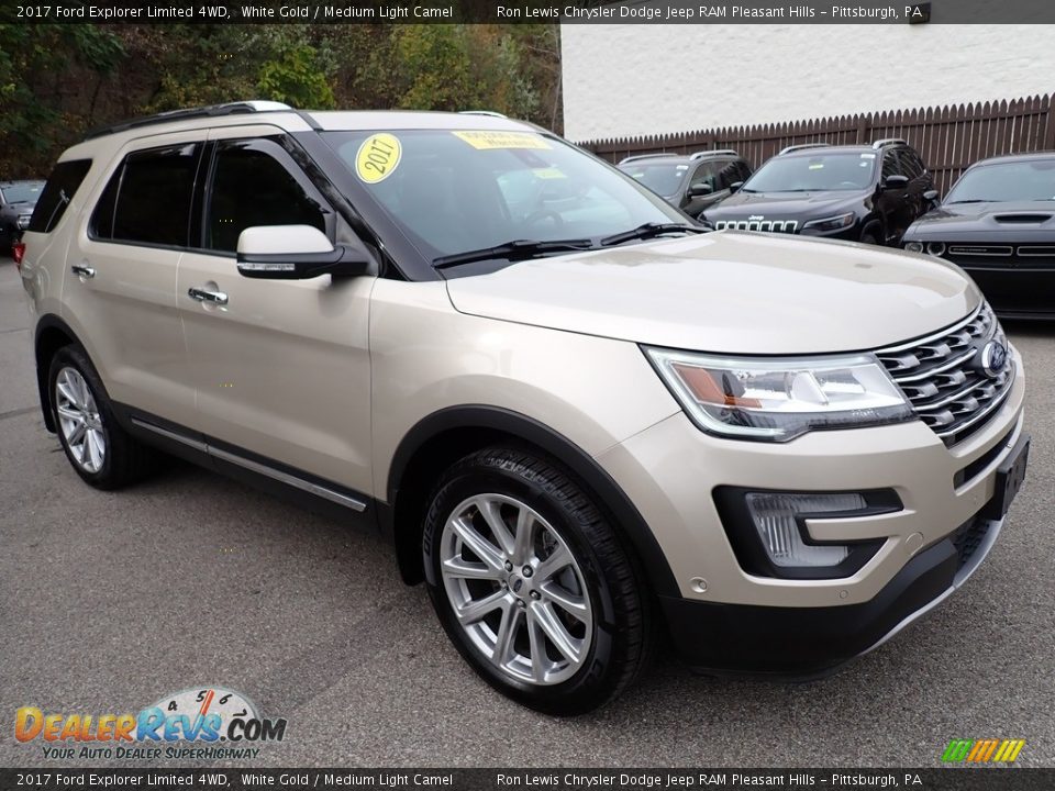 2017 Ford Explorer Limited 4WD White Gold / Medium Light Camel Photo #8