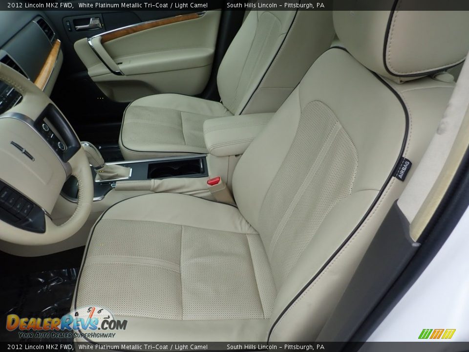 2012 Lincoln MKZ FWD White Platinum Metallic Tri-Coat / Light Camel Photo #15