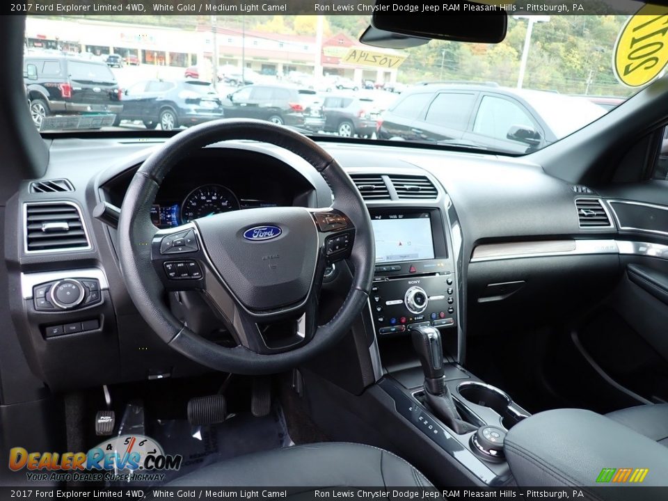 2017 Ford Explorer Limited 4WD White Gold / Medium Light Camel Photo #14