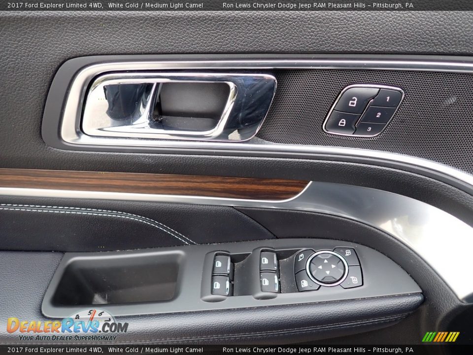 2017 Ford Explorer Limited 4WD White Gold / Medium Light Camel Photo #15