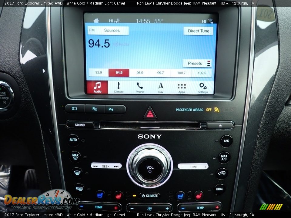 2017 Ford Explorer Limited 4WD White Gold / Medium Light Camel Photo #19