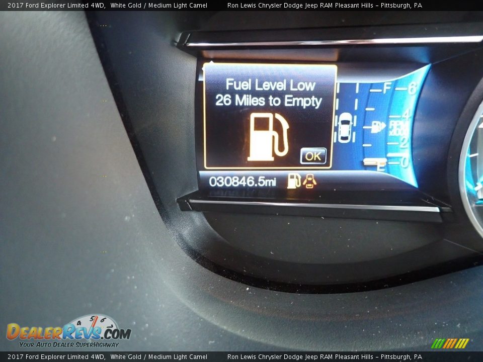 2017 Ford Explorer Limited 4WD White Gold / Medium Light Camel Photo #20