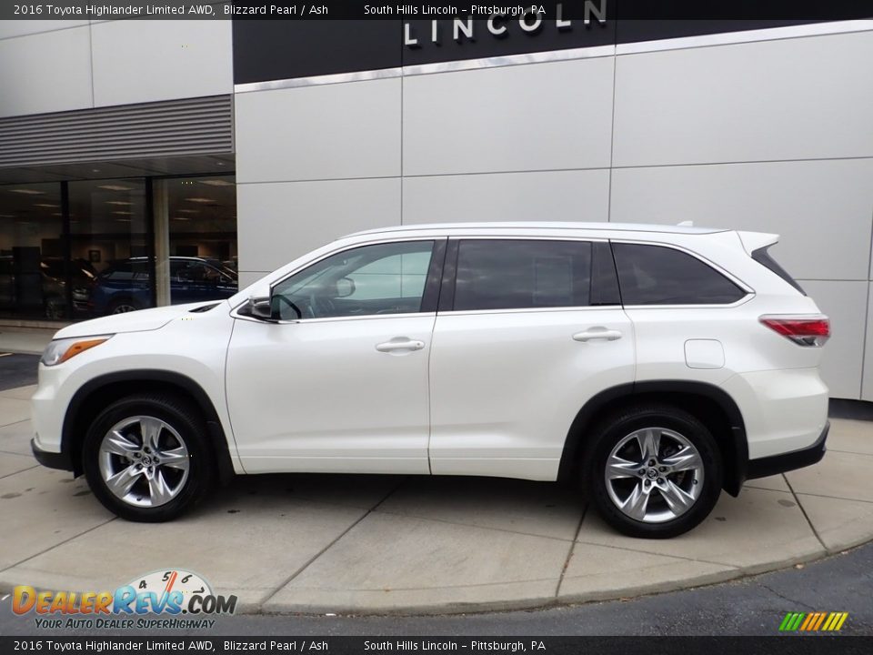 2016 Toyota Highlander Limited AWD Blizzard Pearl / Ash Photo #2