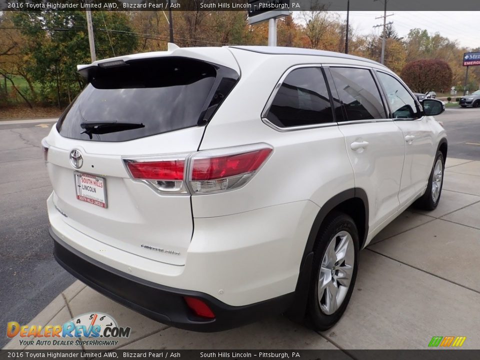 2016 Toyota Highlander Limited AWD Blizzard Pearl / Ash Photo #6