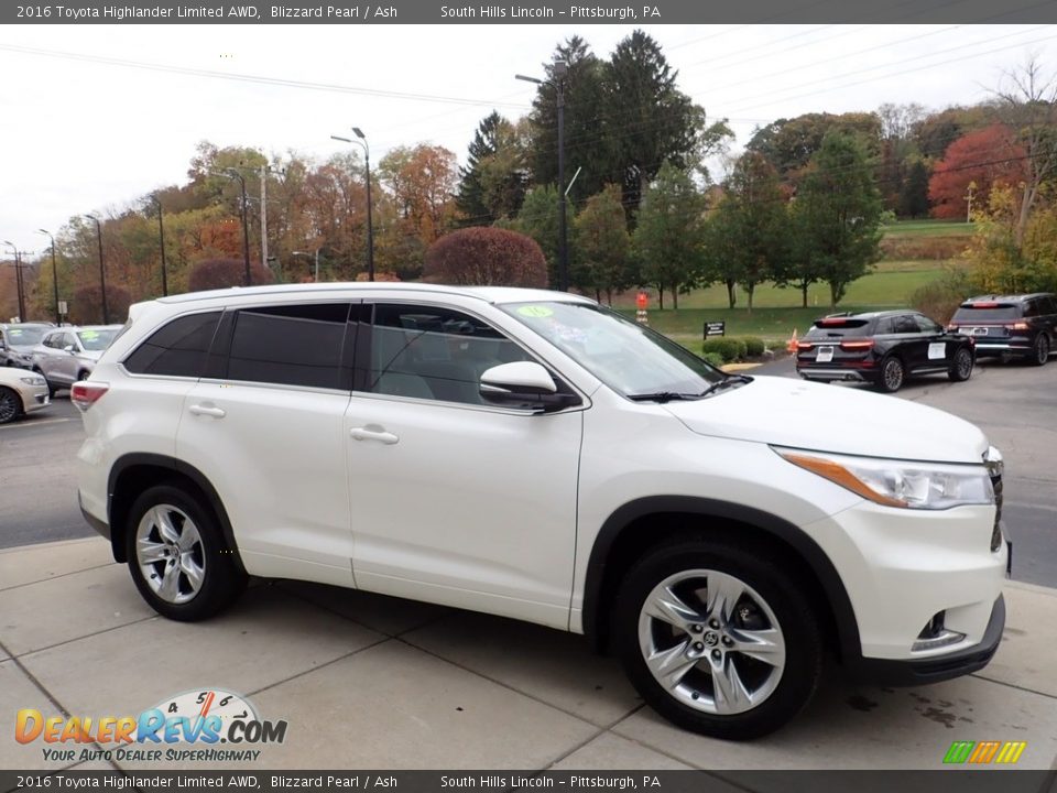 2016 Toyota Highlander Limited AWD Blizzard Pearl / Ash Photo #7