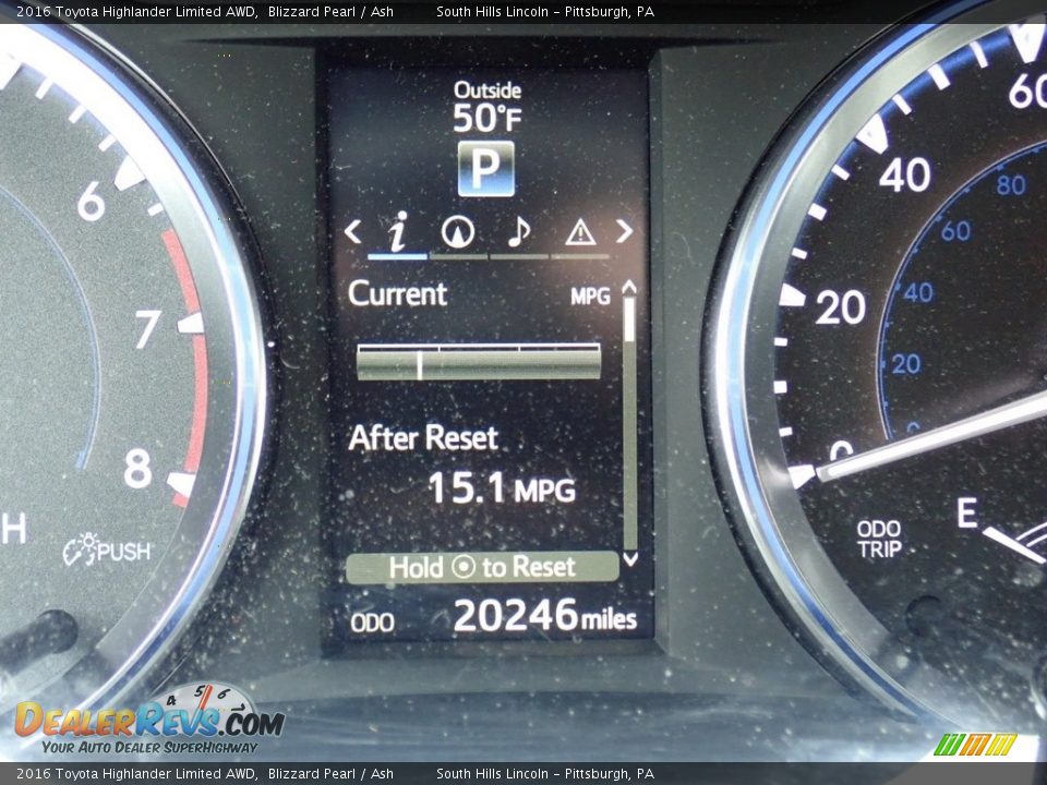 2016 Toyota Highlander Limited AWD Blizzard Pearl / Ash Photo #24