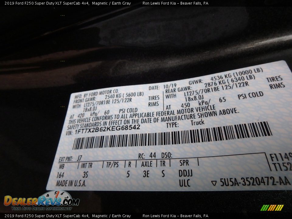 2019 Ford F250 Super Duty XLT SuperCab 4x4 Magnetic / Earth Gray Photo #10