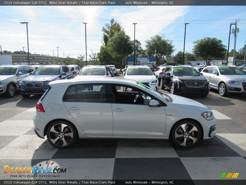 2019 Volkswagen Golf GTI S White Silver Metallic / Titan Black/Clark Plaid Photo #3