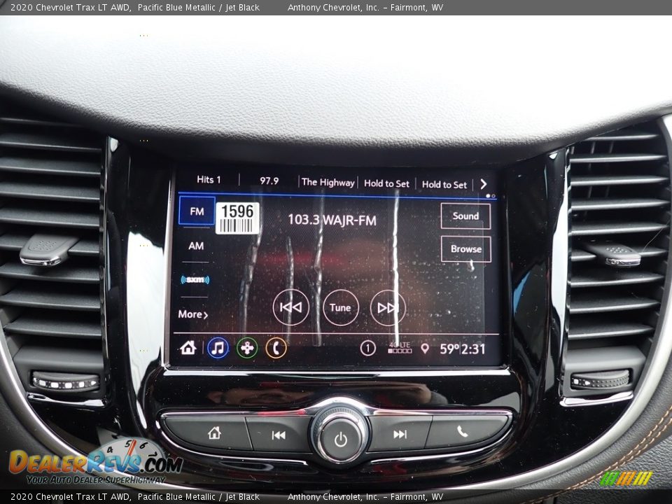 2020 Chevrolet Trax LT AWD Pacific Blue Metallic / Jet Black Photo #16