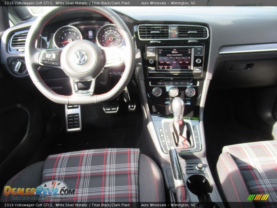 2019 Volkswagen Golf GTI S White Silver Metallic / Titan Black/Clark Plaid Photo #14