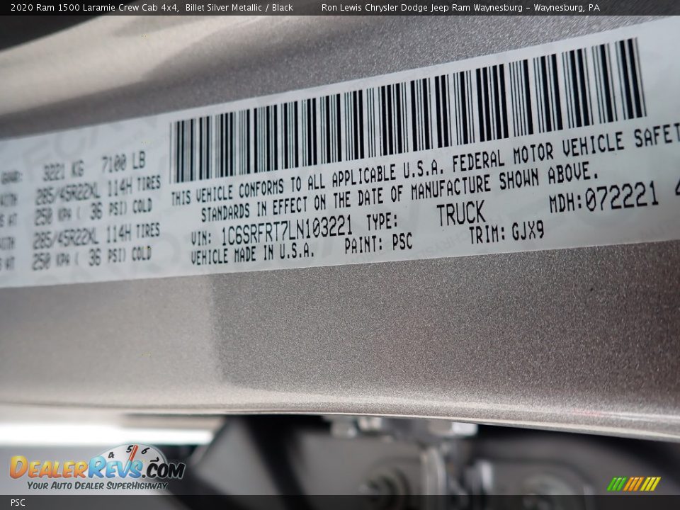 Ram Color Code PSC Billet Silver Metallic