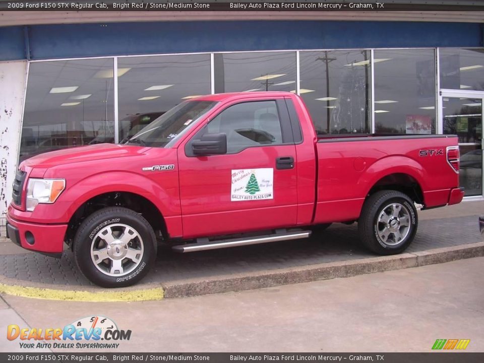 2009 Ford F150 STX Regular Cab Bright Red / Stone/Medium Stone Photo #2