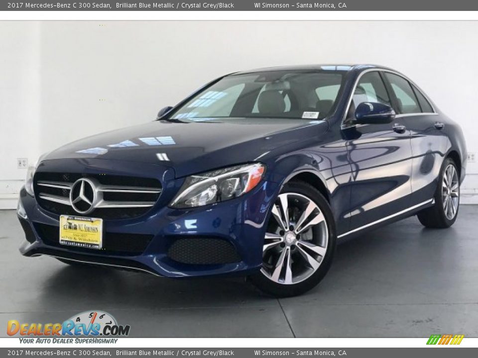 2017 Mercedes-Benz C 300 Sedan Brilliant Blue Metallic / Crystal Grey/Black Photo #12