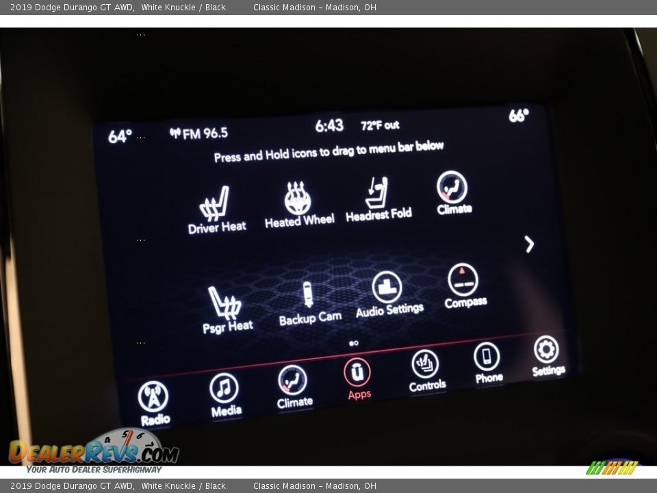 2019 Dodge Durango GT AWD White Knuckle / Black Photo #14