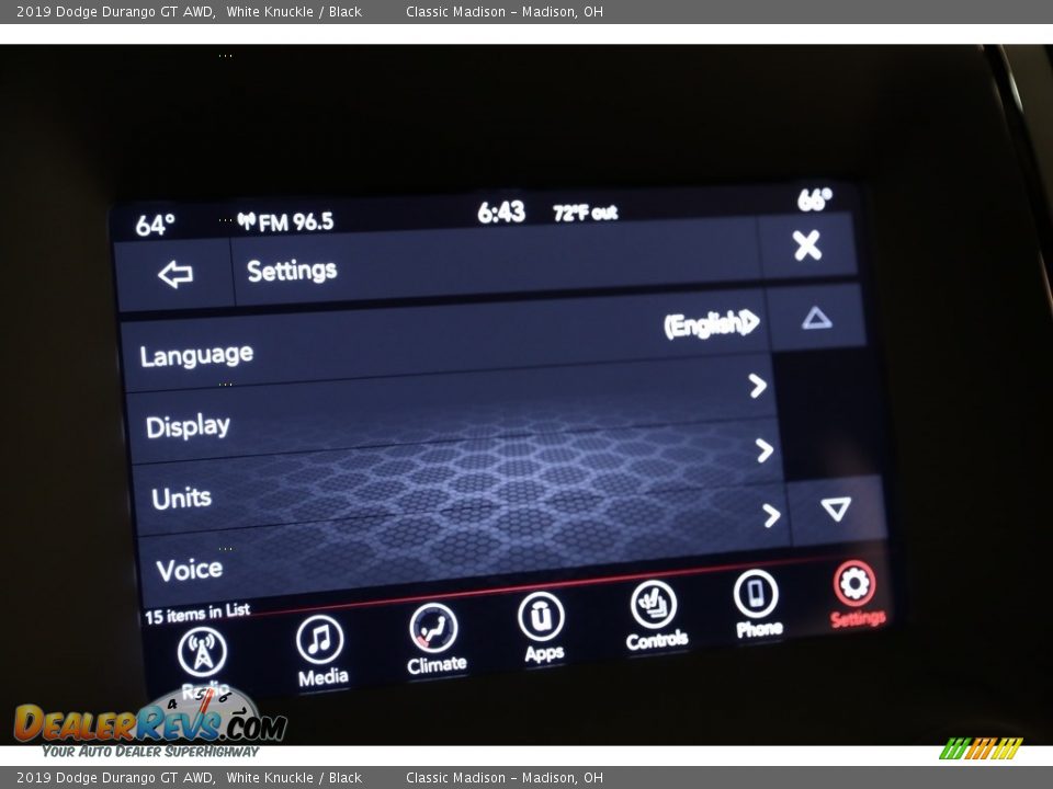 2019 Dodge Durango GT AWD White Knuckle / Black Photo #18