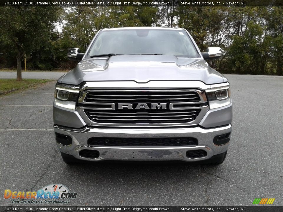 2020 Ram 1500 Laramie Crew Cab 4x4 Billet Silver Metallic / Light Frost Beige/Mountain Brown Photo #3