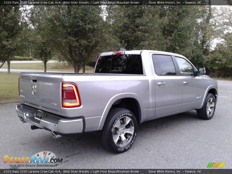 2020 Ram 1500 Laramie Crew Cab 4x4 Billet Silver Metallic / Light Frost Beige/Mountain Brown Photo #6