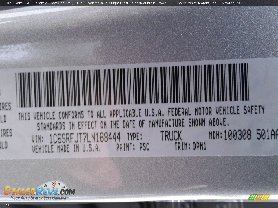 Ram Color Code PSC Billet Silver Metallic