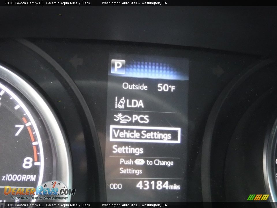 2018 Toyota Camry LE Galactic Aqua Mica / Black Photo #25