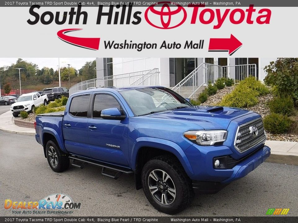 2017 Toyota Tacoma TRD Sport Double Cab 4x4 Blazing Blue Pearl / TRD Graphite Photo #1