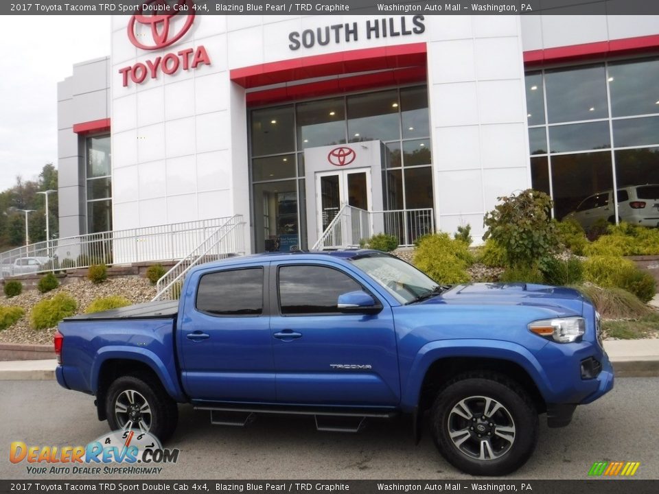 2017 Toyota Tacoma TRD Sport Double Cab 4x4 Blazing Blue Pearl / TRD Graphite Photo #2