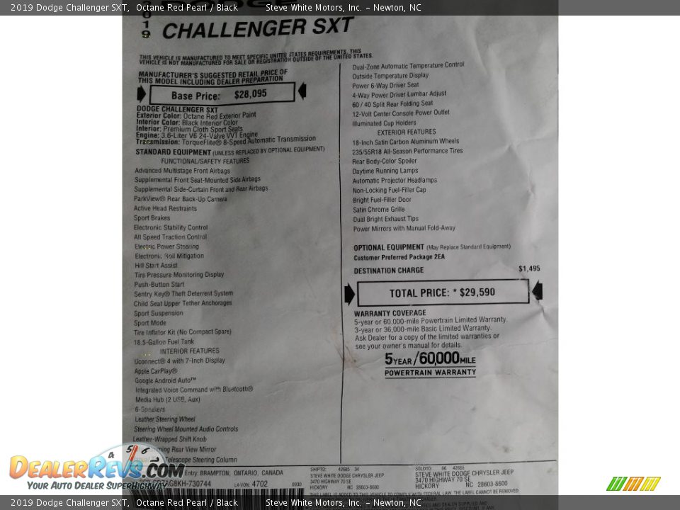 2019 Dodge Challenger SXT Octane Red Pearl / Black Photo #31