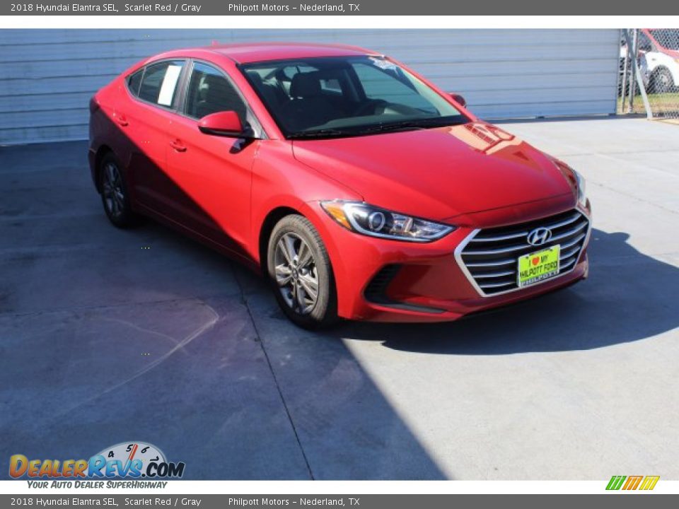 2018 Hyundai Elantra SEL Scarlet Red / Gray Photo #2