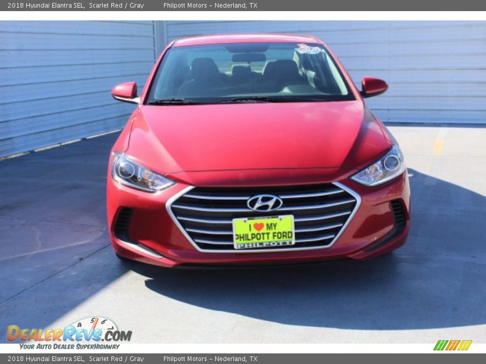 2018 Hyundai Elantra SEL Scarlet Red / Gray Photo #3