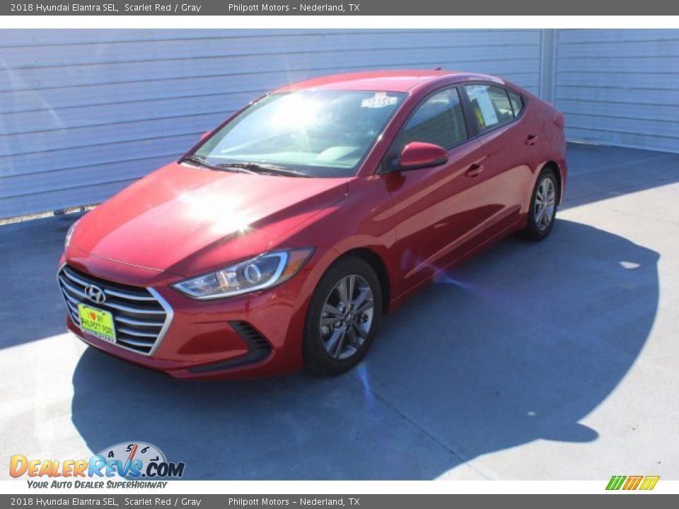 2018 Hyundai Elantra SEL Scarlet Red / Gray Photo #4