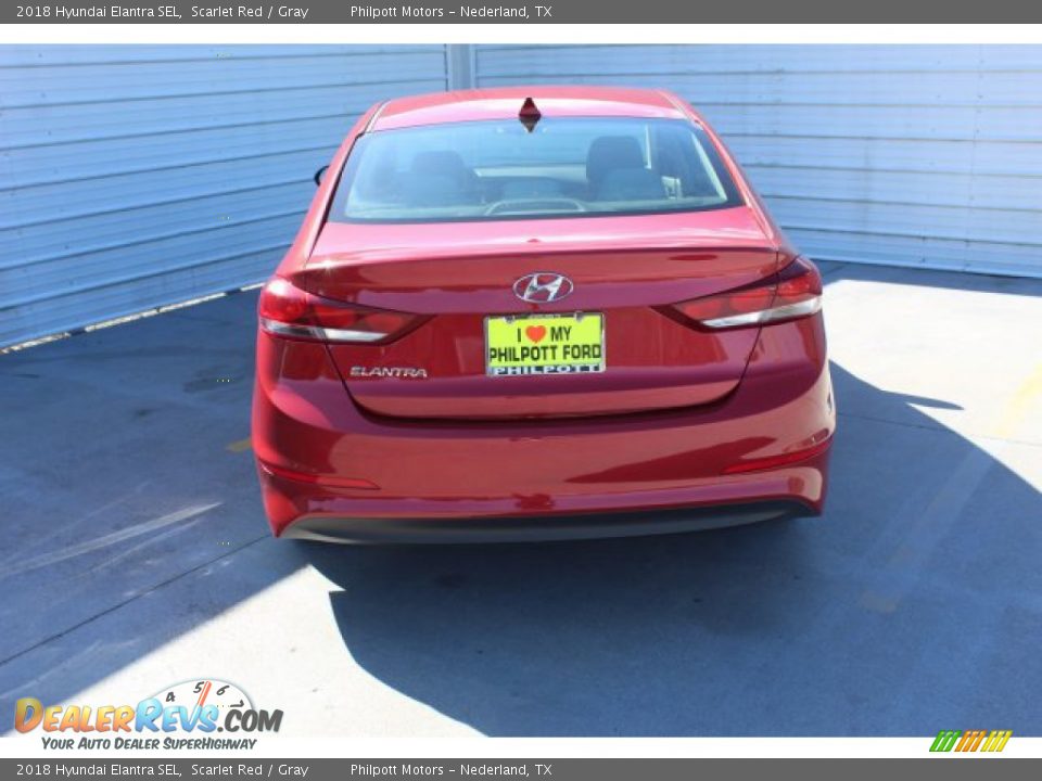 2018 Hyundai Elantra SEL Scarlet Red / Gray Photo #7