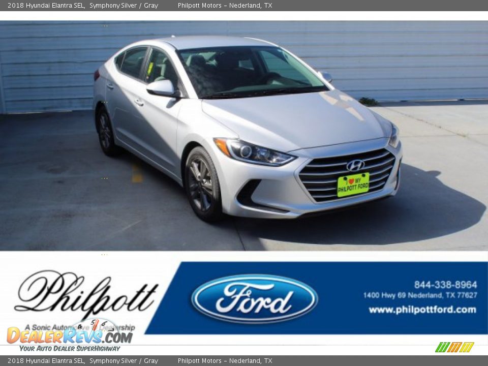 2018 Hyundai Elantra SEL Symphony Silver / Gray Photo #1