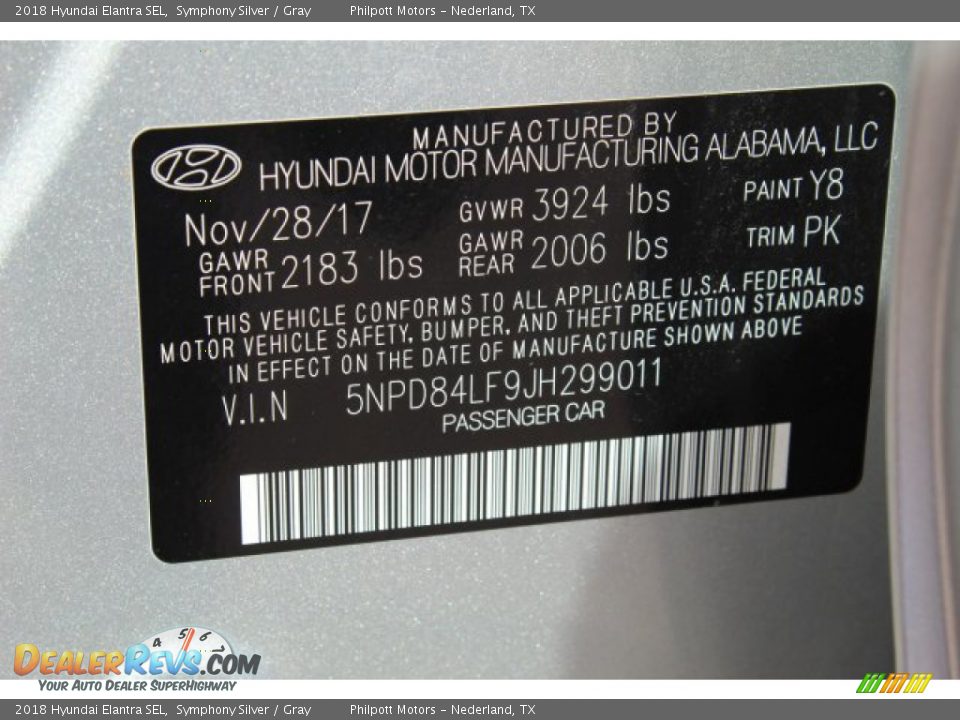 2018 Hyundai Elantra SEL Symphony Silver / Gray Photo #27