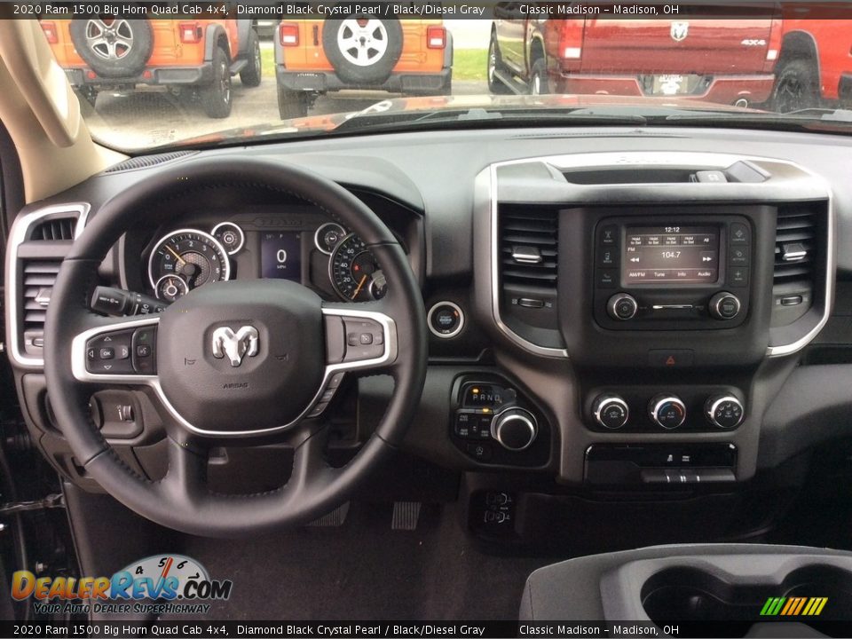 2020 Ram 1500 Big Horn Quad Cab 4x4 Diamond Black Crystal Pearl / Black/Diesel Gray Photo #3