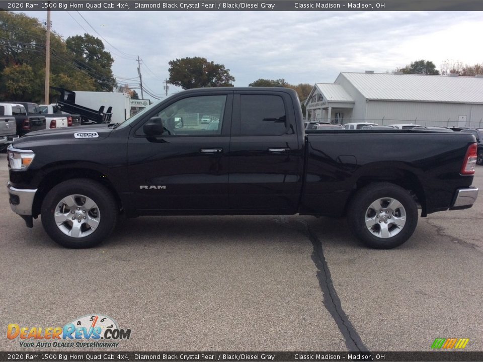 2020 Ram 1500 Big Horn Quad Cab 4x4 Diamond Black Crystal Pearl / Black/Diesel Gray Photo #6