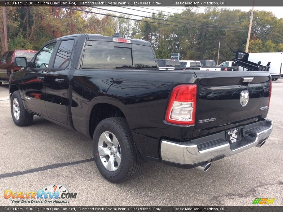 2020 Ram 1500 Big Horn Quad Cab 4x4 Diamond Black Crystal Pearl / Black/Diesel Gray Photo #7