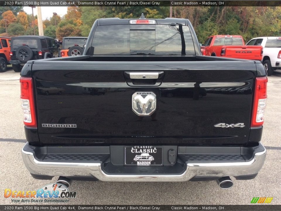 2020 Ram 1500 Big Horn Quad Cab 4x4 Diamond Black Crystal Pearl / Black/Diesel Gray Photo #8