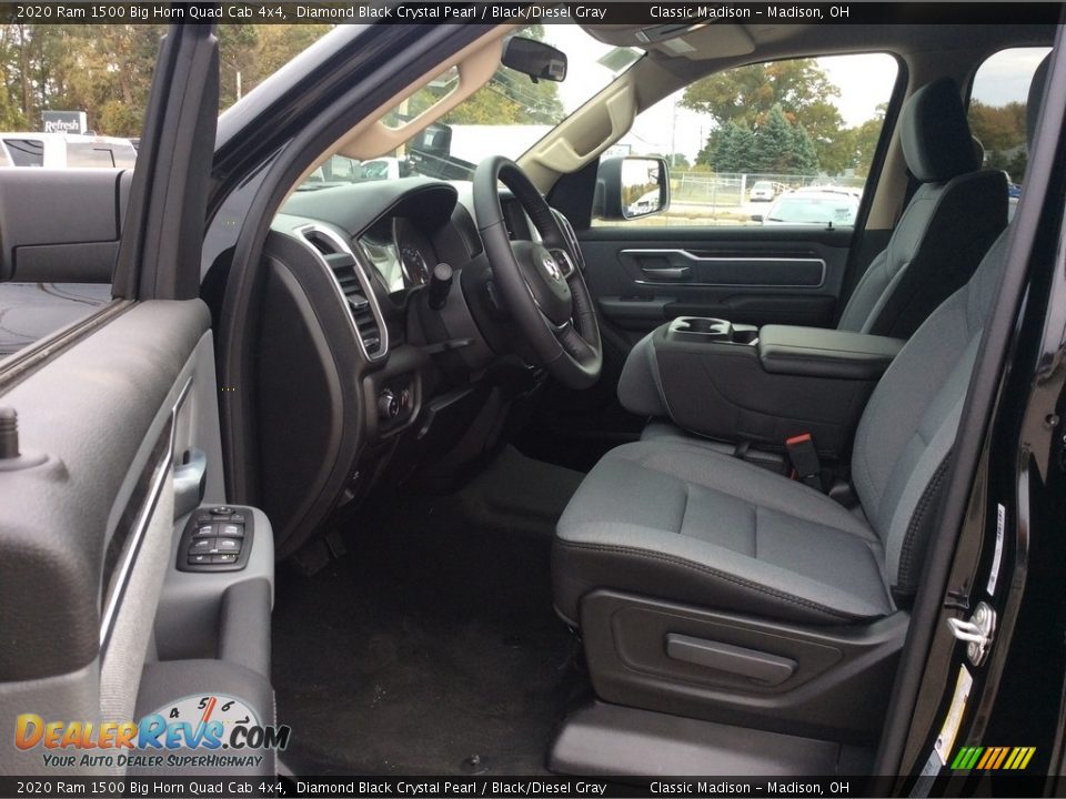 2020 Ram 1500 Big Horn Quad Cab 4x4 Diamond Black Crystal Pearl / Black/Diesel Gray Photo #12