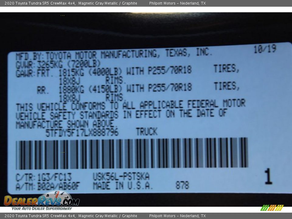 2020 Toyota Tundra SR5 CrewMax 4x4 Magnetic Gray Metallic / Graphite Photo #24