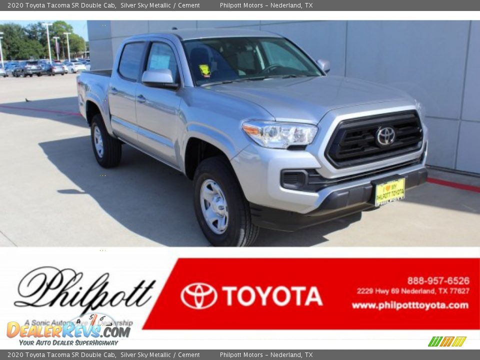 2020 Toyota Tacoma SR Double Cab Silver Sky Metallic / Cement Photo #1