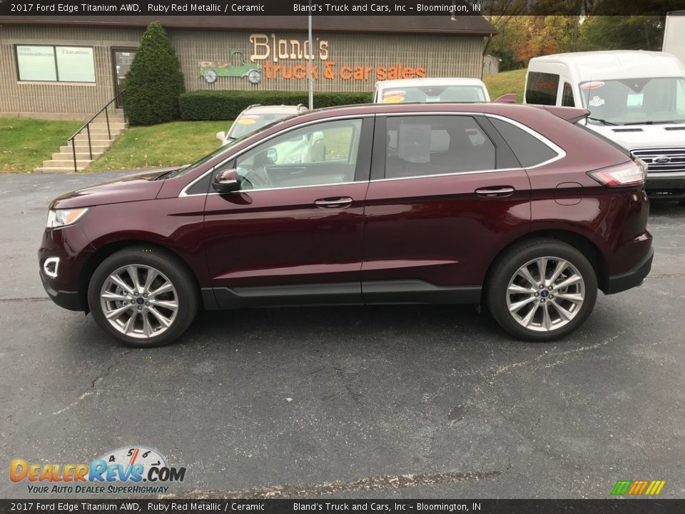 2017 Ford Edge Titanium AWD Ruby Red Metallic / Ceramic Photo #1